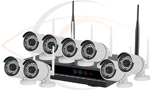 CCTV HD 8 Port Wireless NVR Surveillance System w/ Eight Wireless 2MP Cameras
